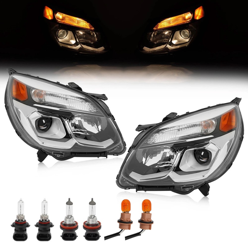 Left Right Side For 2016 2017 Chevy Chevrolet Equinox Headlights W/All Bulbs