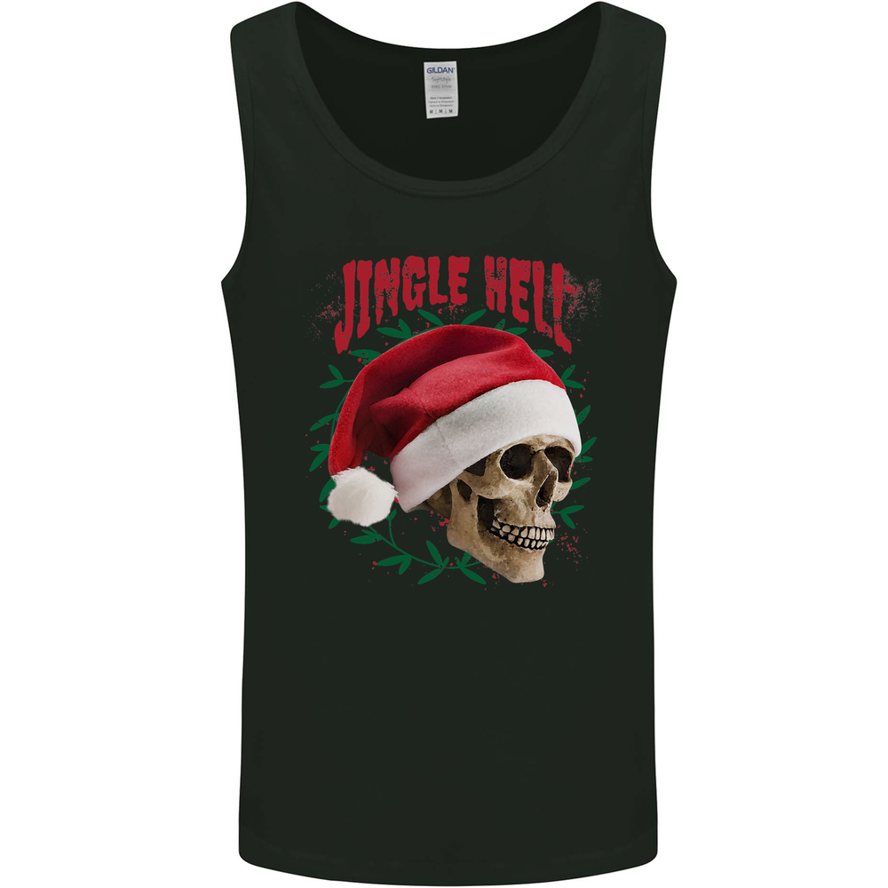 Jingle Hell Funny Christmas Skull Xmas Mens Vest Tank Top