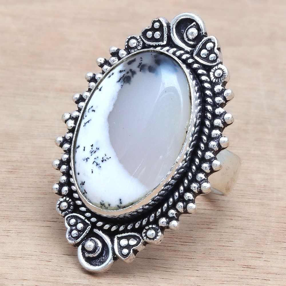 Dendritic Opal Gemstone Handmade Silver Jewelry  
