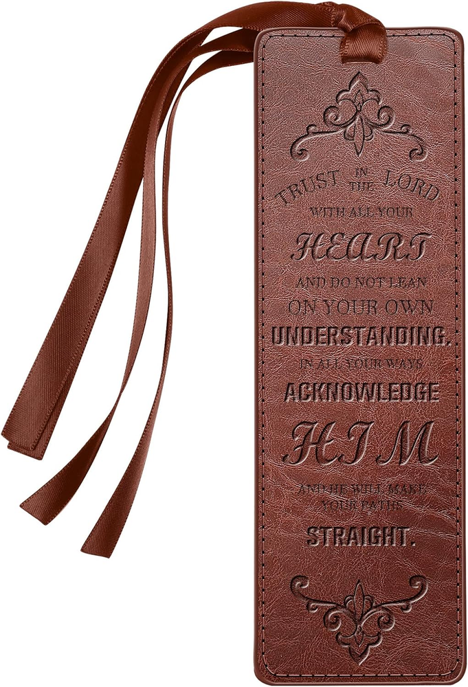 Leather Bible Bookmarks, Vegan Religious Bookmarks, Bible Verse Book Markers Chu