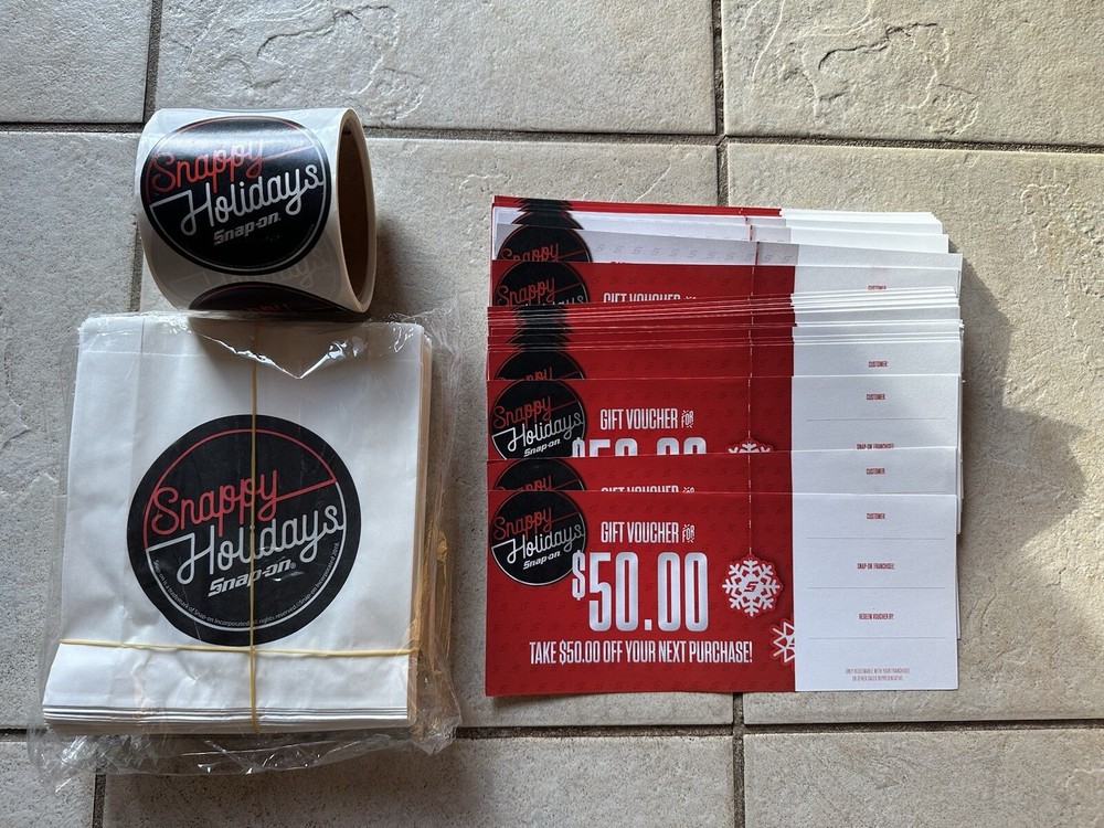 Snap On Tools Snappy Holidays Christmas Bags Stickers & Gift Cards