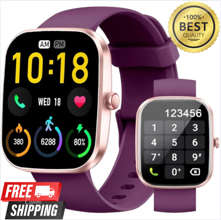 2025 Waterproof Smartwatch for Men & Women - Bluetooth Compatible with iPhone Samsung