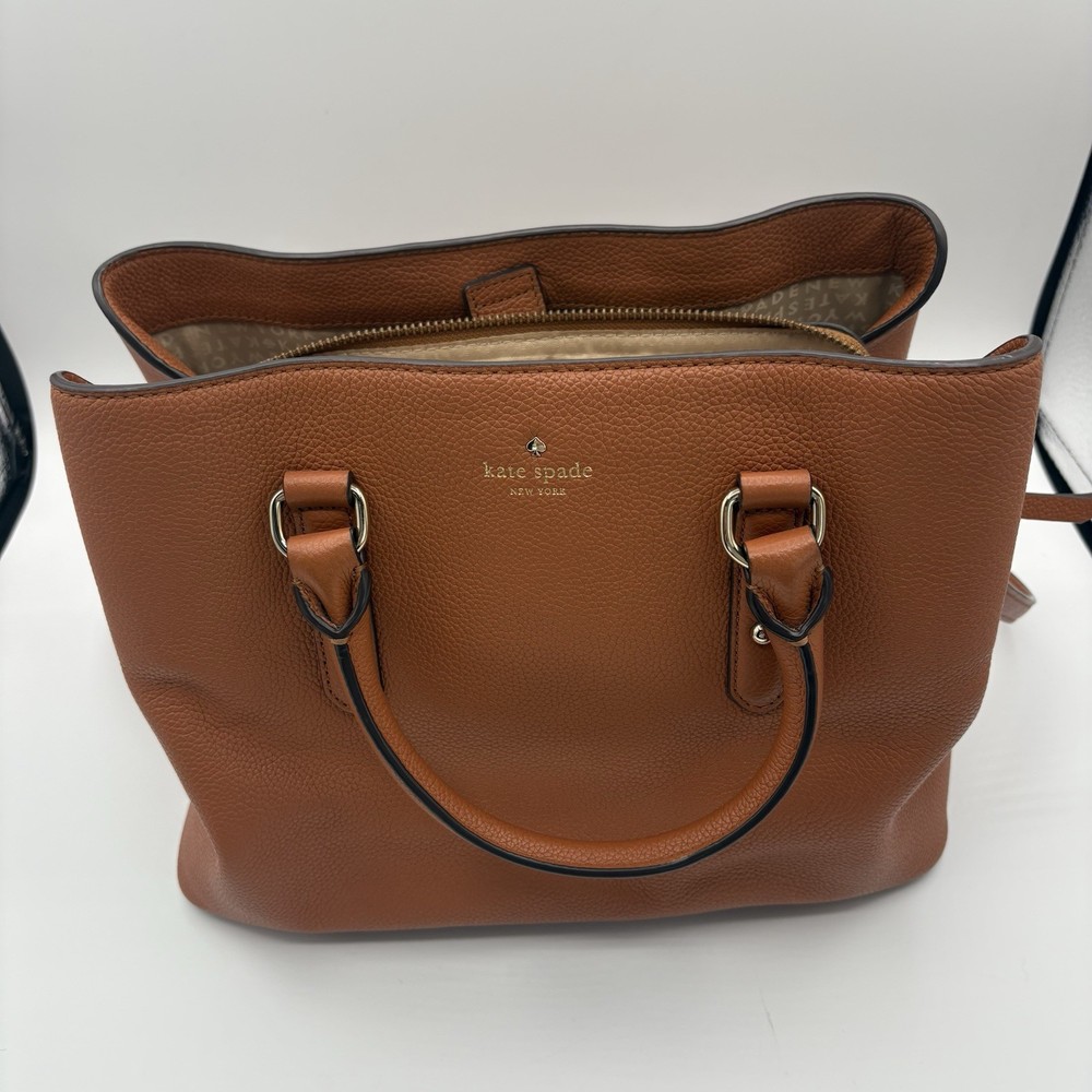 Kate Spade New York Larchmont Avenue Evangelie Satchel Brown Leather