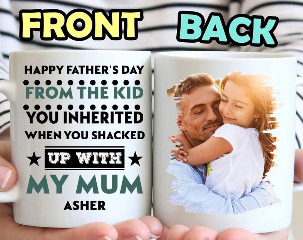 Personalized Happy Father‘s Day From The Kid Custom Coffee Mug Gift For Dad Gi