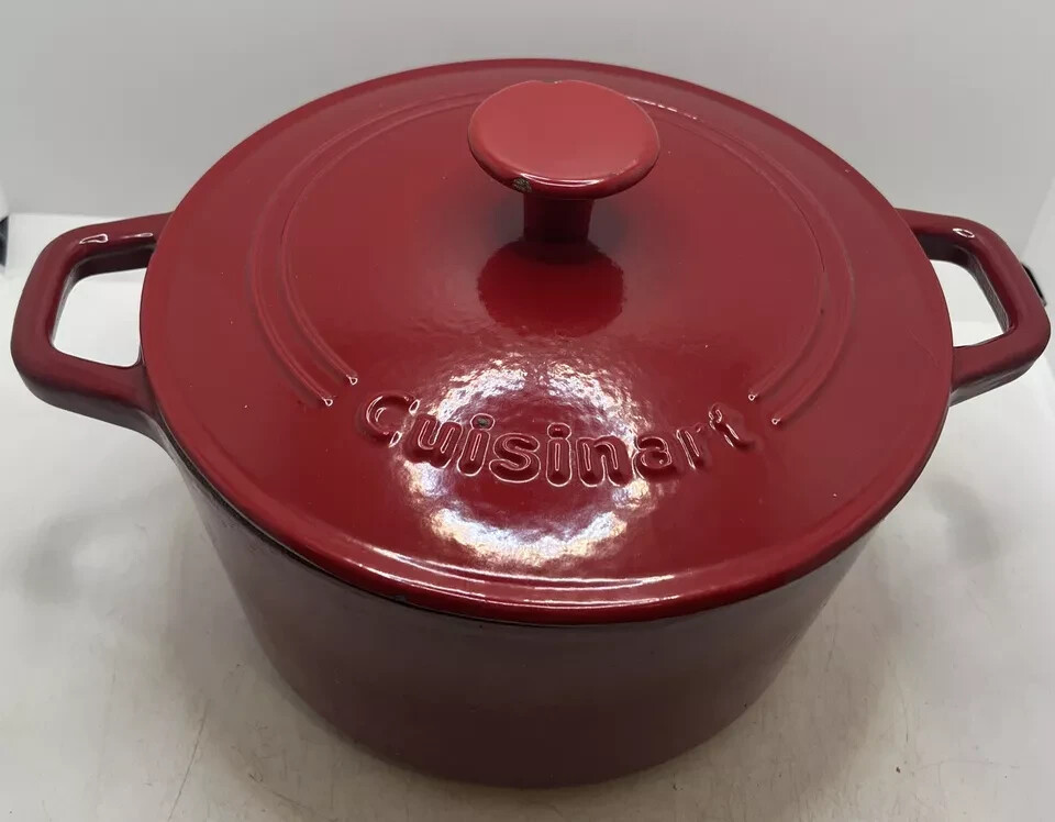 Cuisinart 3qt Red Enameled Cast Iron Dutch Oven with Lid C1630-20