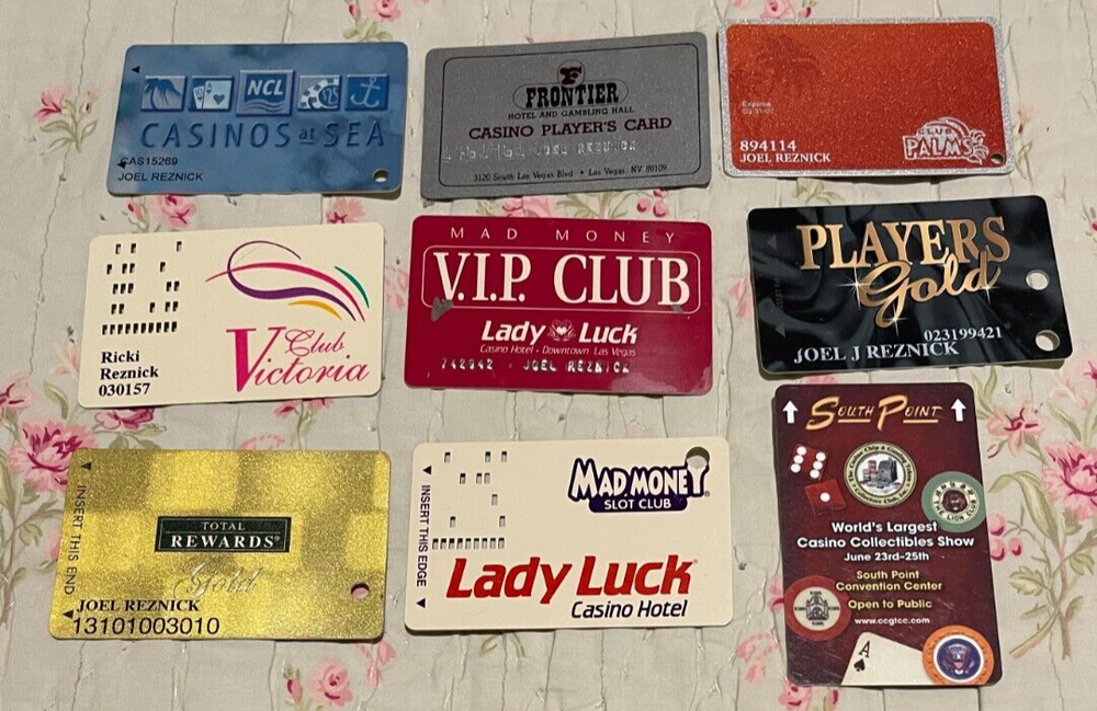 LOT OF 9 DIFFERENT CASINO MEMBER GAMING CARDS
