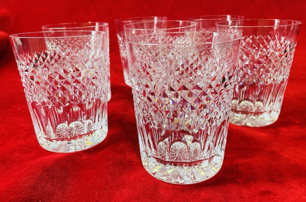 Lovely Set of Seven Genuine Waterford Cara (Cut Base) Double Old Fashioned