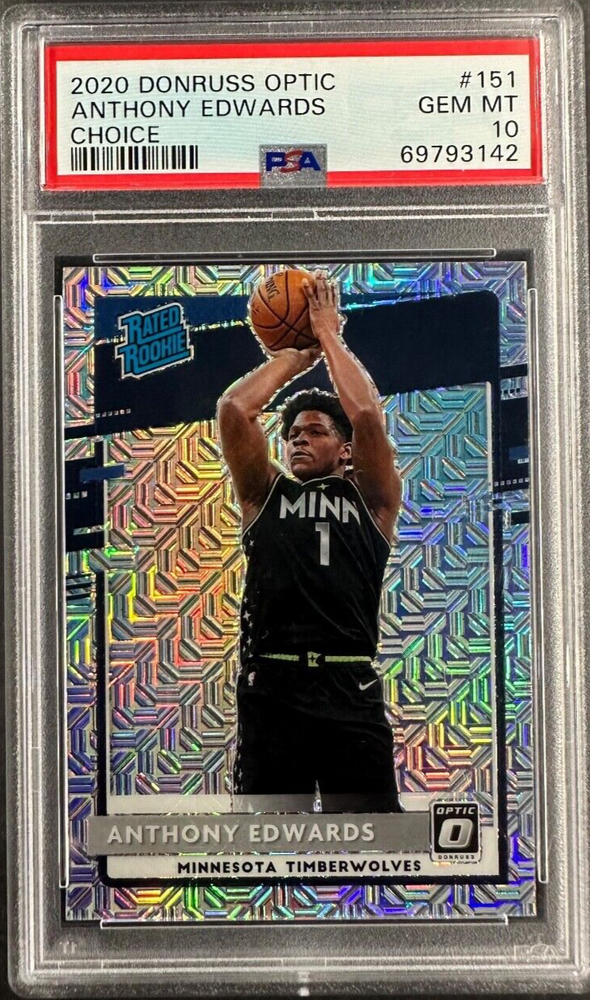 2020-21 Donruss Optic Choice Prizm Anthony Edwards RC PSA 10 Mint Rookie
