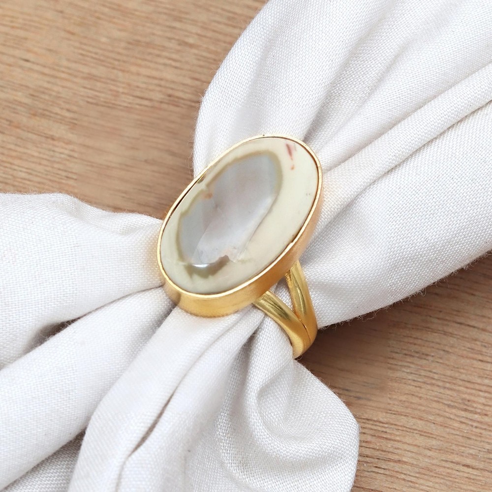 Imperial Jasper Gemstone Handmade Sterling Silver Jewelry Size 9