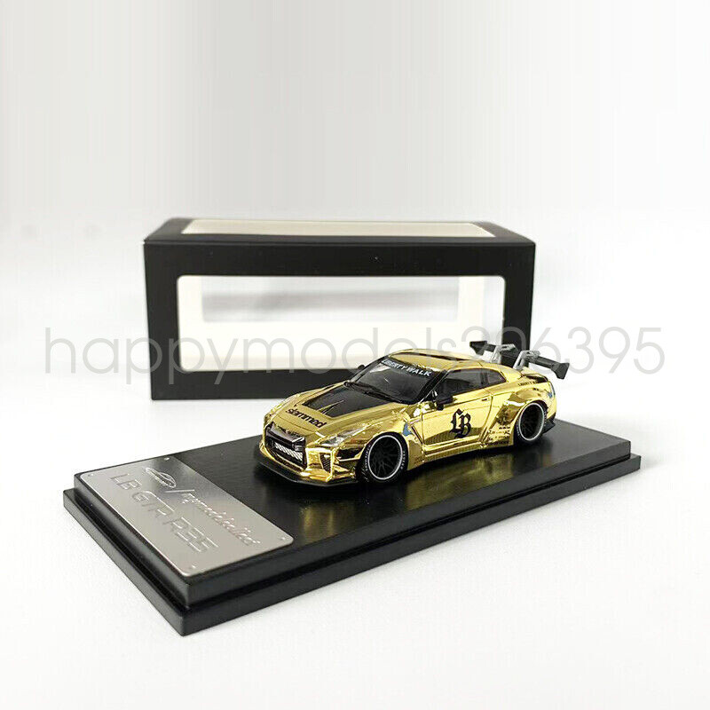 1:64 Model Collect MC  GT-R R35 LB Chrome Gold Diecast Model Car Collection