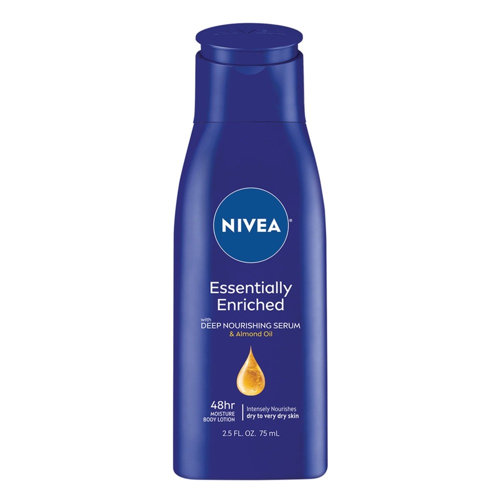 NIVEA Deep Nourishing Almond Oil Body Lotion 2.5oz 24-Pack for Essential Moisture