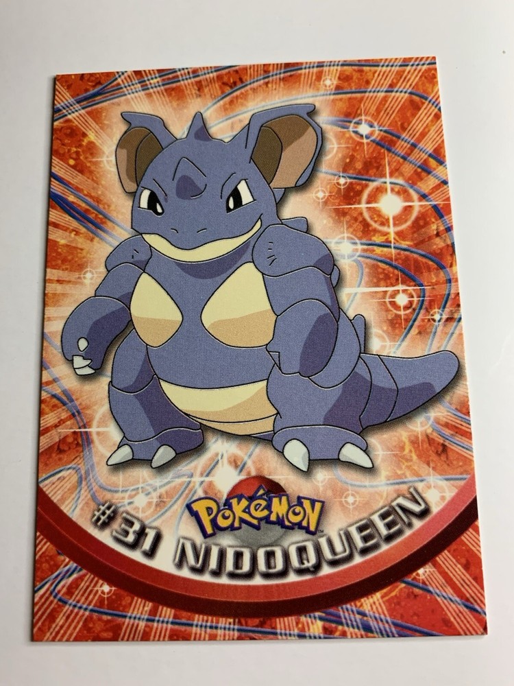 1999 Topps Pokemon TV Animation Зеленый Логотип No31 Nidoqueen БЕСПЛАТНАЯ КОМБИНИРОВАННАЯ ДОСТАВКА