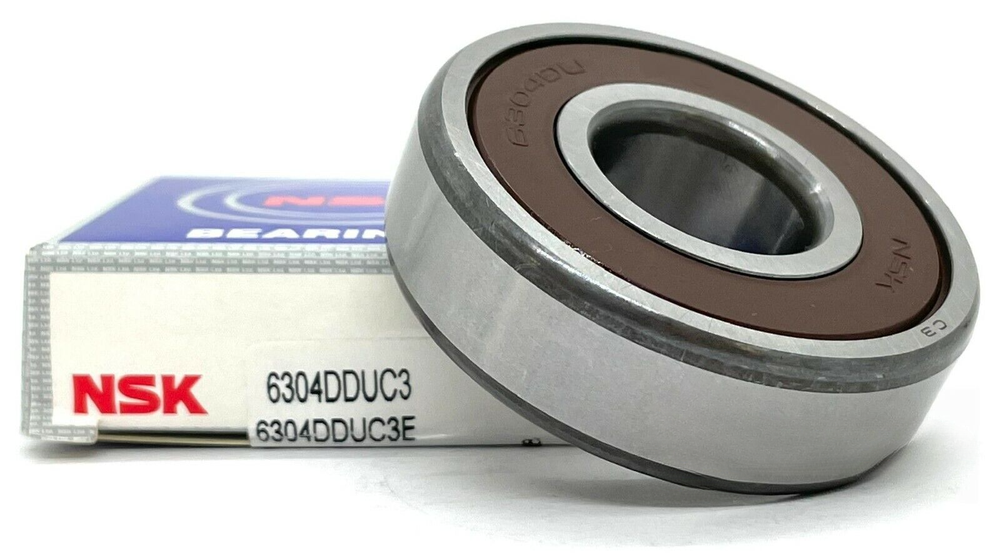 NSK 6304 DDU C3 DEEP GROOVE BALL BEARING, RUBBER SEALED 20x52x15mm 6304-2RS C3