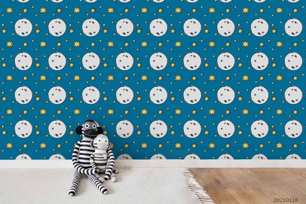 3D Space Moon Stars Pattern Wall Murals Wallpaper Murals Wall Sticker 6