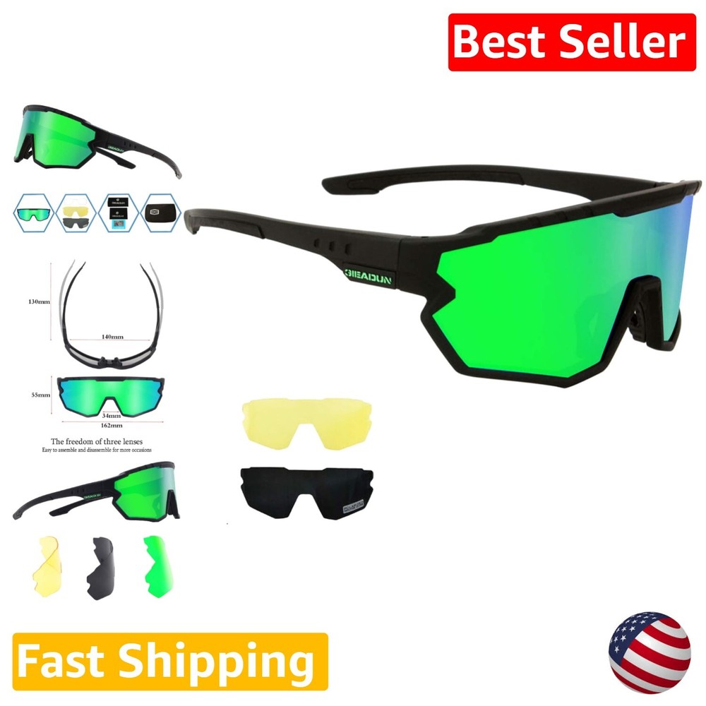 Polarized Sports Sunglasses for Cycling, Baseball, Fishing, Skiing & Running