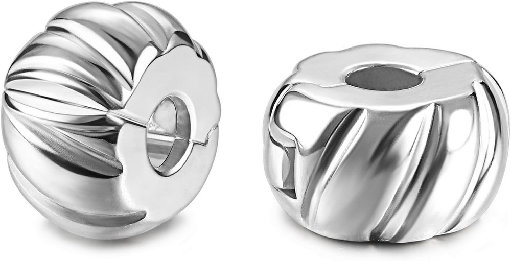 Authentic 2Pc Clip Lock Spacer Stopper Charm Bead Suits Pandora Bracelet USA