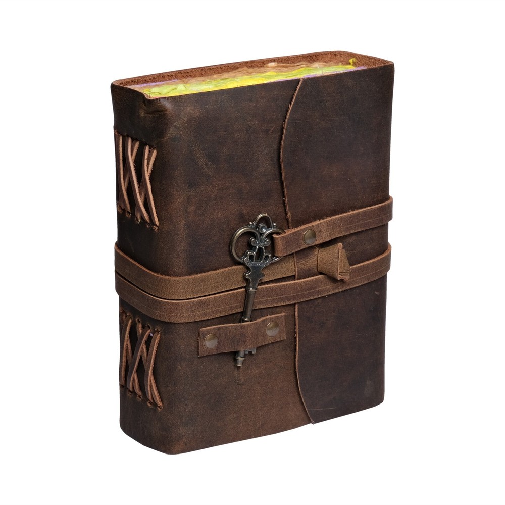 Leather Journal Scrapbook Junk Fantasy Vintage Bound Deckle Edge Paper Gift