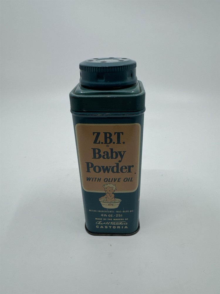 Vintage Z.B.T. Baby Powder W/ Olive Oil 4 1/2 Oz. *HAS POWDER