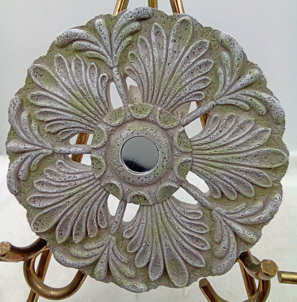 Grasslands Wall Medallion Plaque Hanging Resin Mirror Center Gray Indoor Outdoor