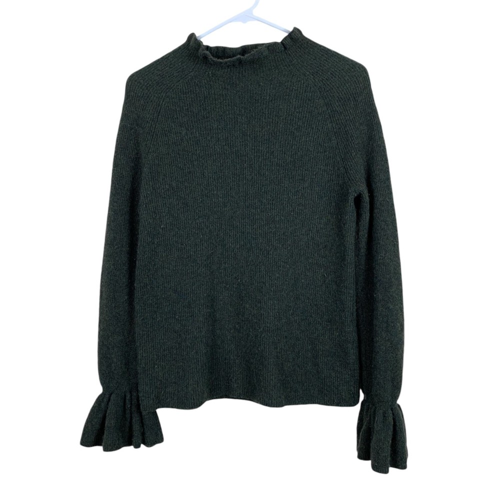 Banana Republic Merino Wool Cashmere Ruffle Bell Sleeve Sweater Size S  