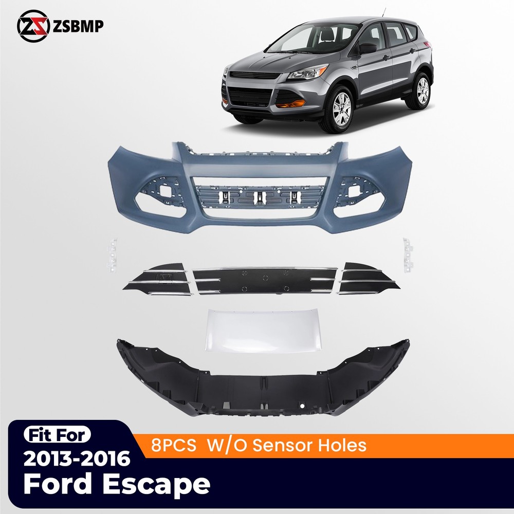 For 2013-2016 Ford Escape Front Bumper Cover Assembly Kit without Sensor Hole