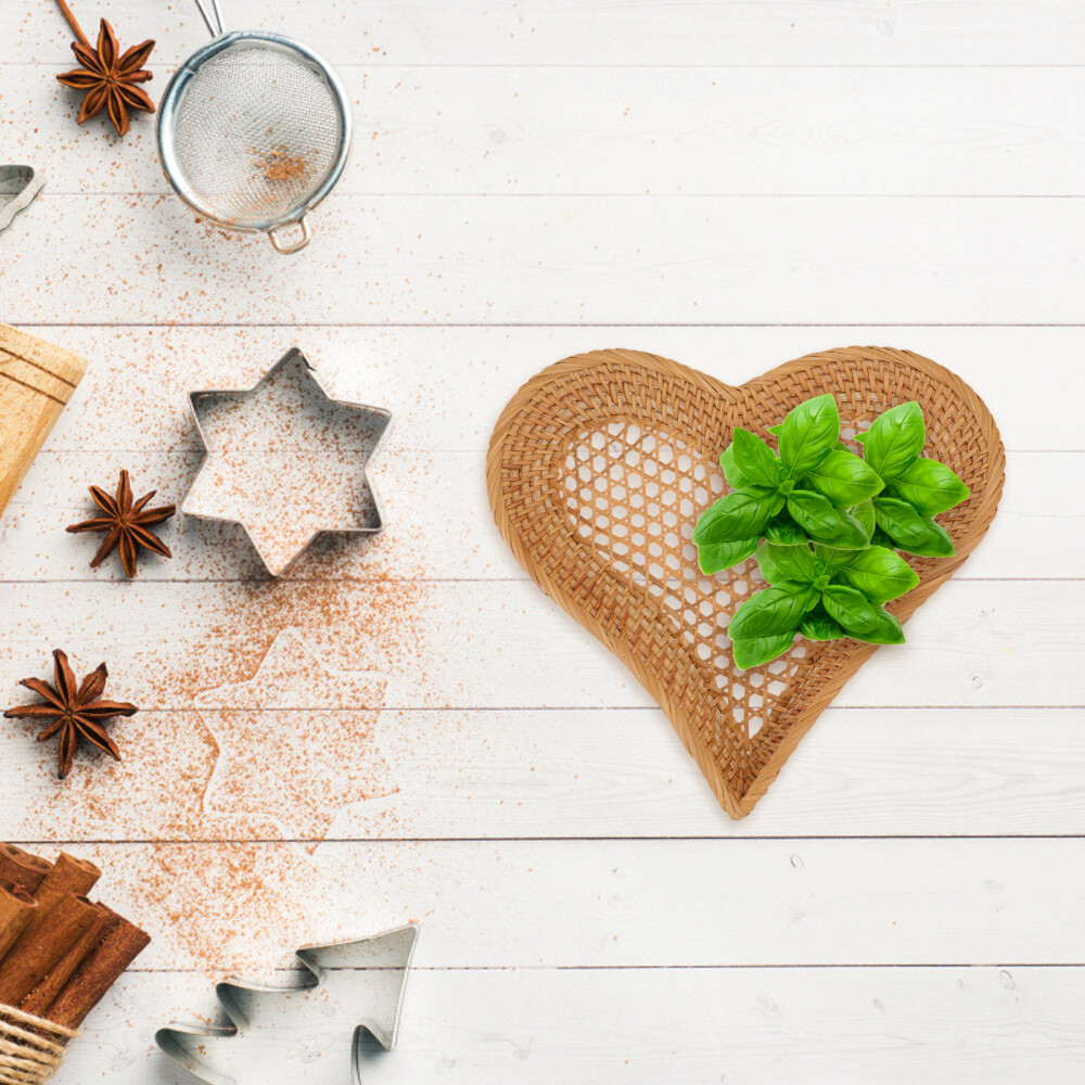 Pantry Flat Rattan Storage Basket Delicate Details Handicraft