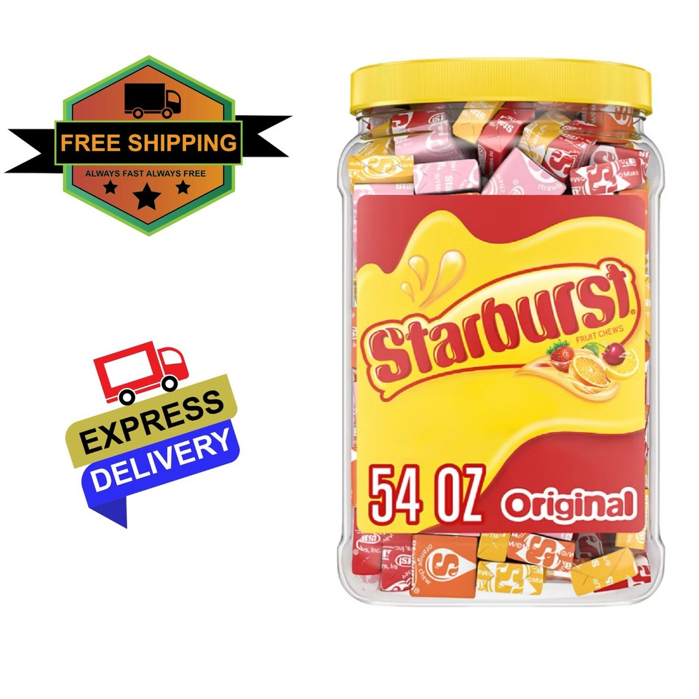 Starburst Original Chewy Fruity Fruit Chews Candy Bulk Jar, 54 oz (NO SHIP TO CA