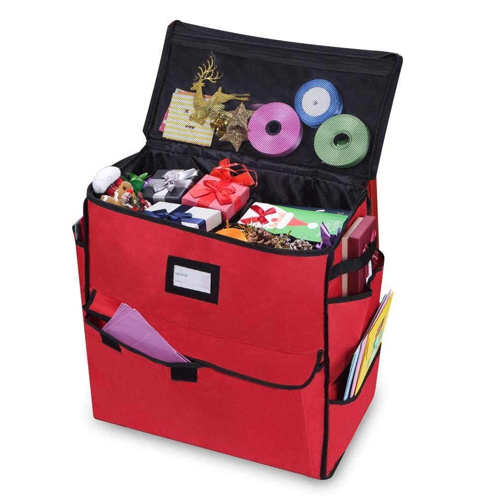 Christmas Storage Organizer, Gift Bags, Bows, Ribbons and Wrapping Accessorie...