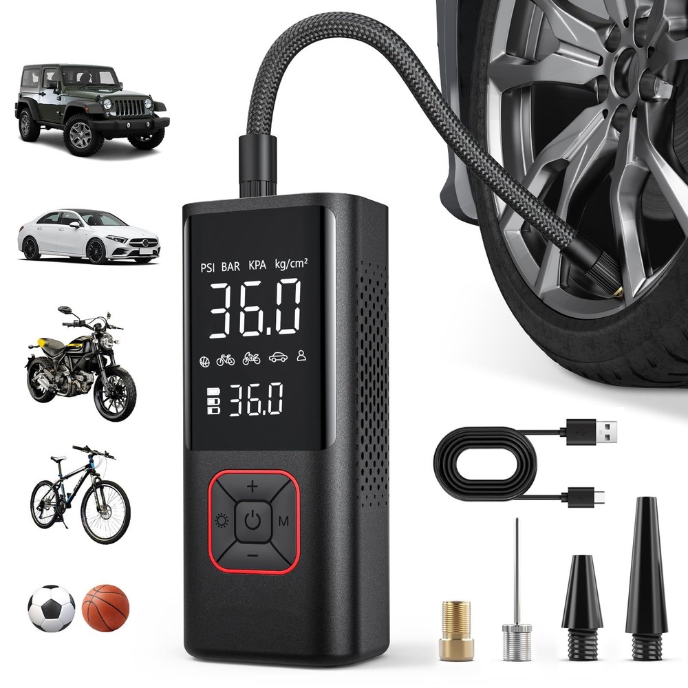 150PSI Cordless Tire Inflator Portable Air Compressor with Auto Shutoff