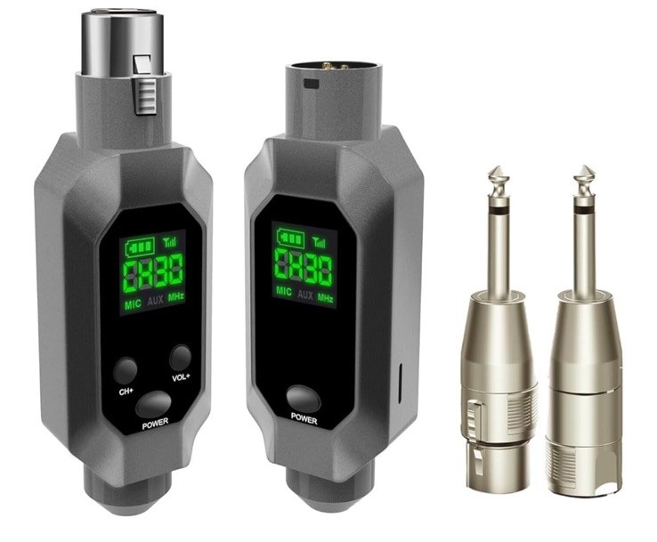 UHF Wireless XLR Microphone System with 262ft Range Transmitter & Receiver  