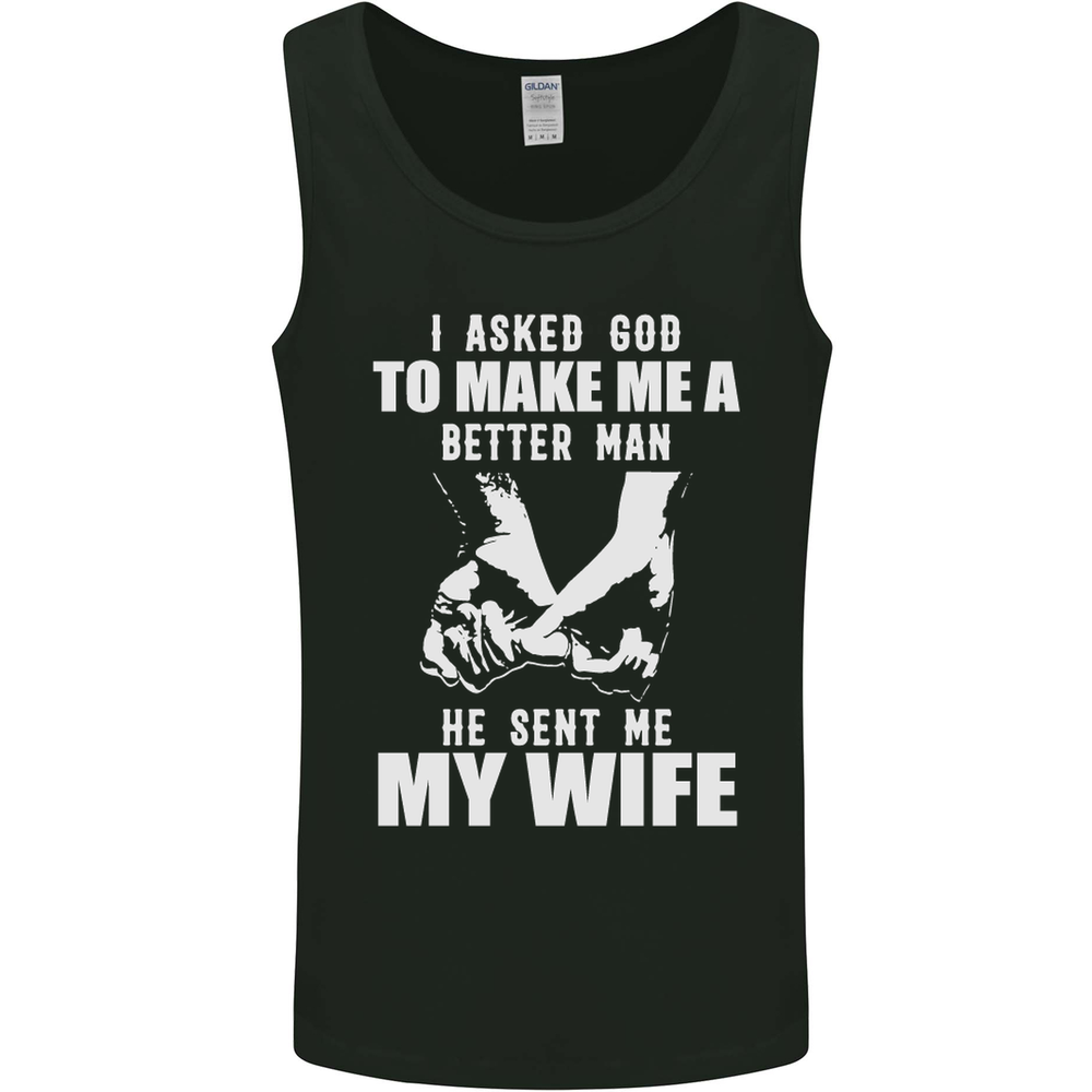 Husband & Wife Wedding Anniversary God Mens Vest Tank Top