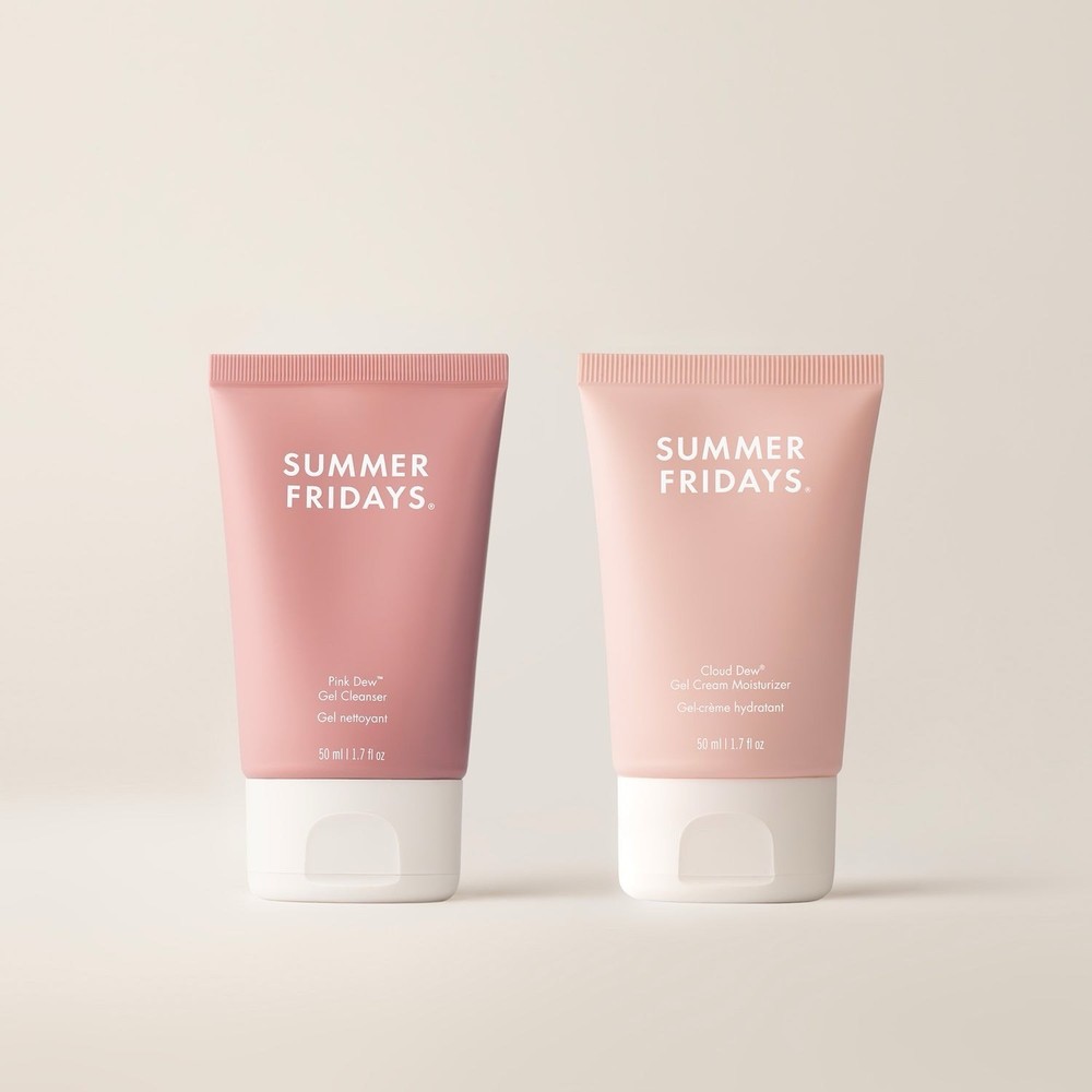 Summer Fridays | Pink Dew/Cloud Dew Gel Cleanser 1.7oz | Dewy Duo