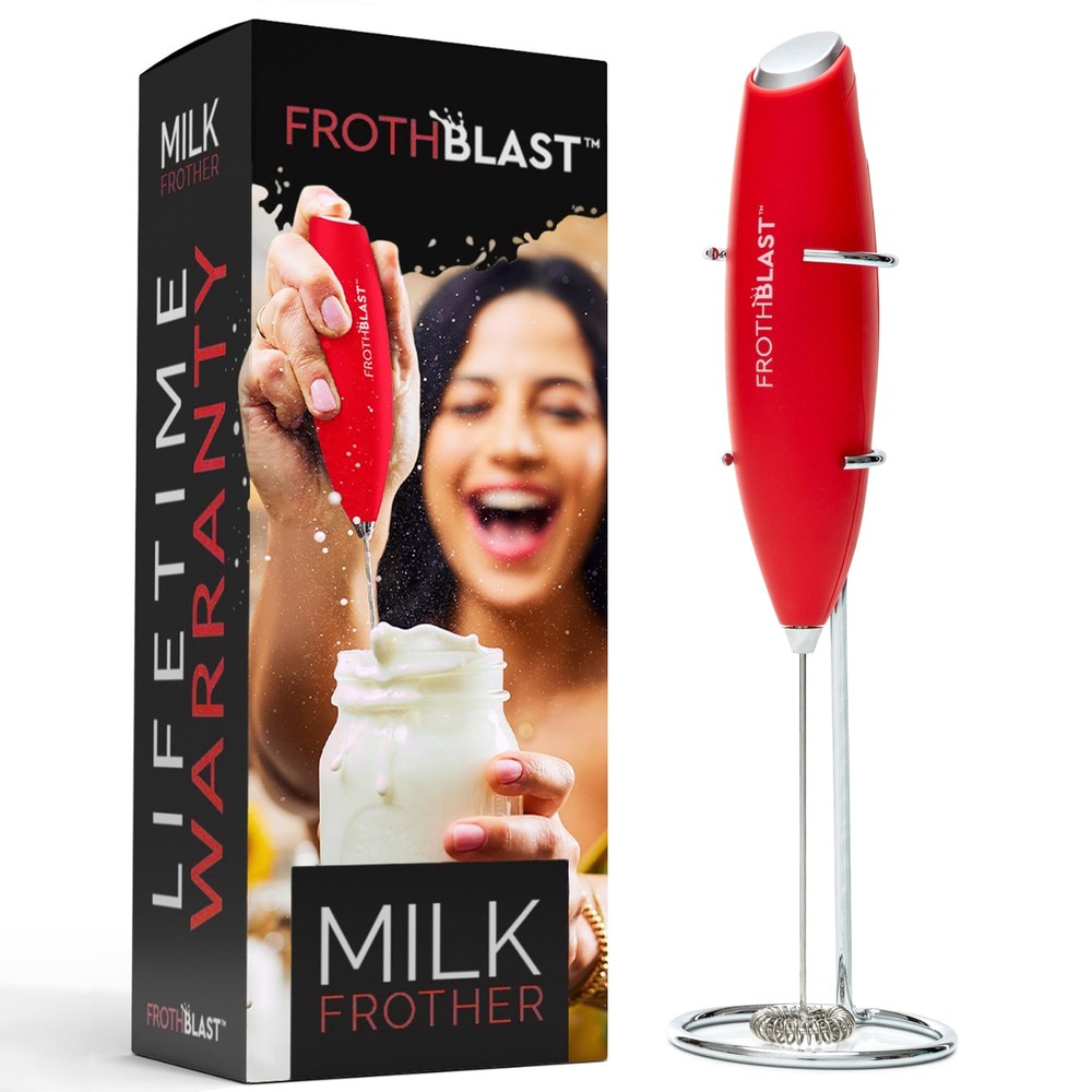 FrothBlast™ Milk Frother Handheld for Coffee Foam Maker Electric Whisk Drink ...