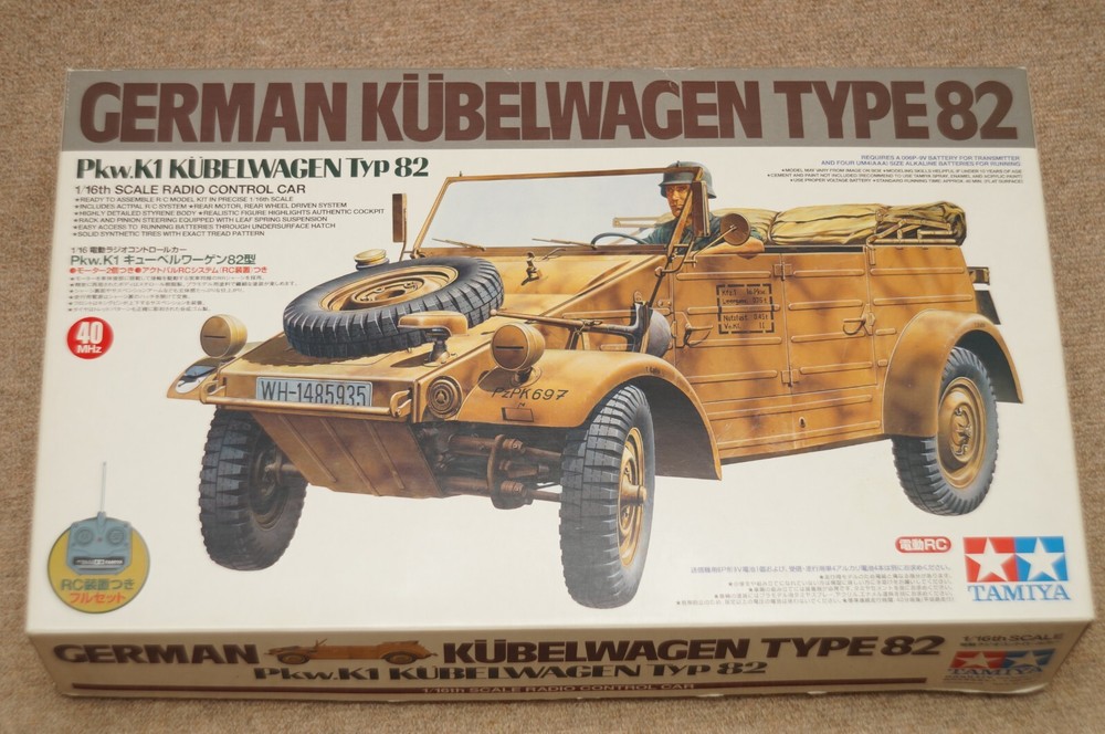 TAMIYA 1/16 RC German Kubelwagen Type 82 Full Model Kit 56012 with 40MHz Radio