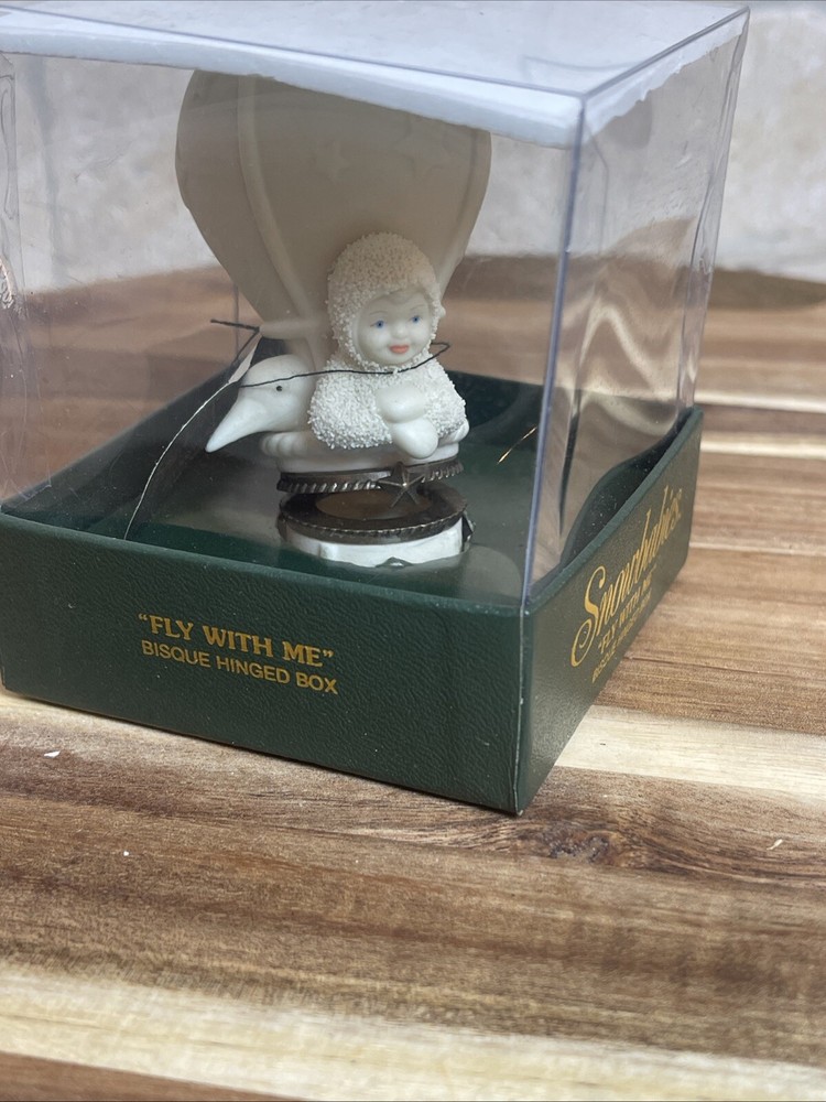 Dept 56 Snowbabies Fly With Me Hinged Trinket Box 68949 Mint Condition NRFB