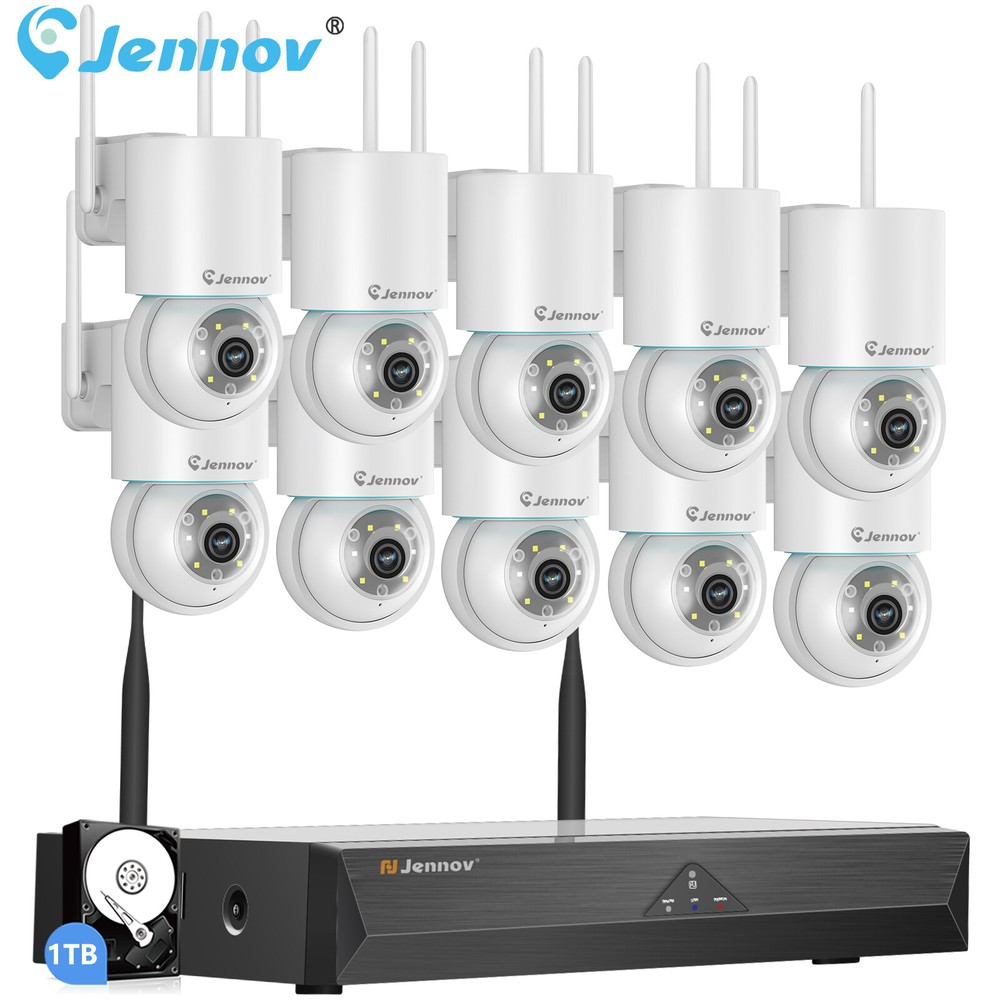 WiFi Camera Security 5MP System PTZ Outdoor Wireless Home 10CH NVR CCTV Audio