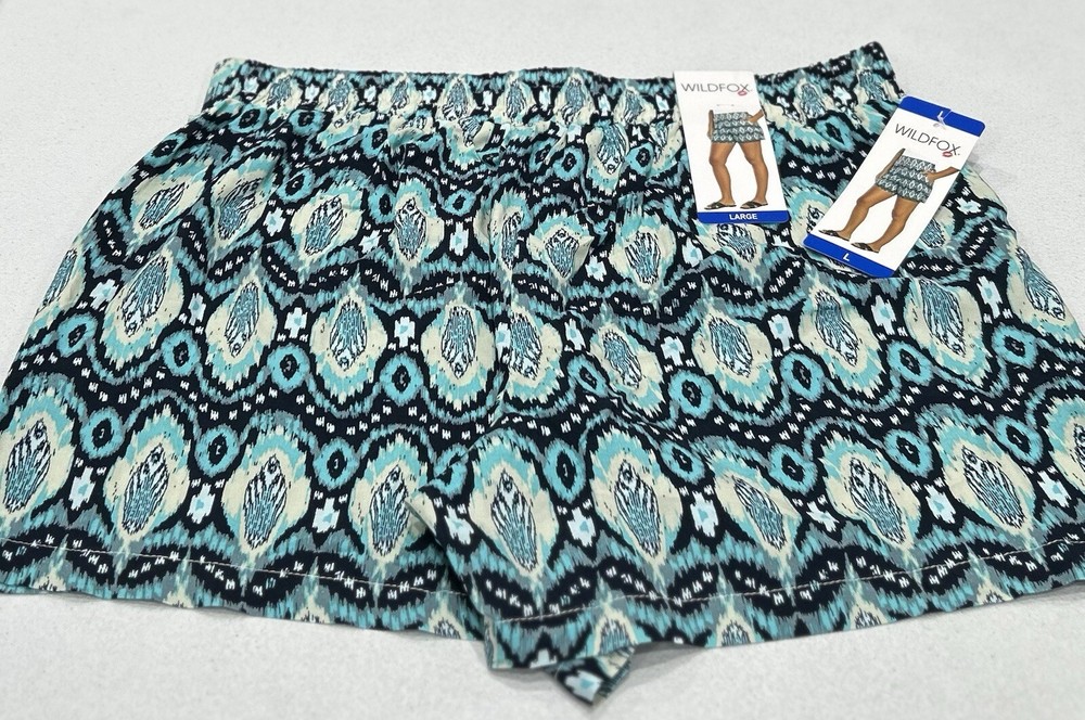Wildfox Women's Relaxed Fit Pull-On Shorts, Blue, Size L
