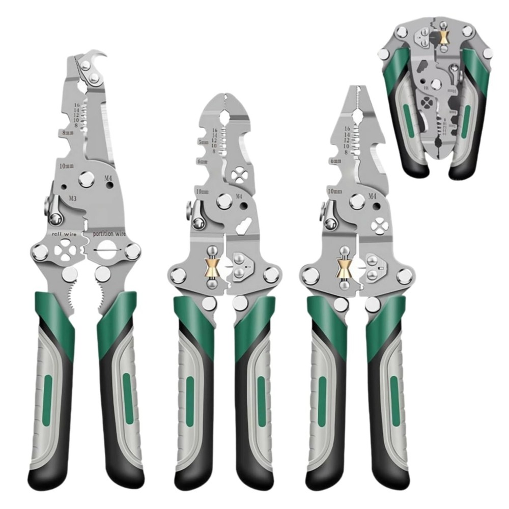 18-in-1 Foldable Multitool Wire Stripper Crimper Cutter Pliers for Cables