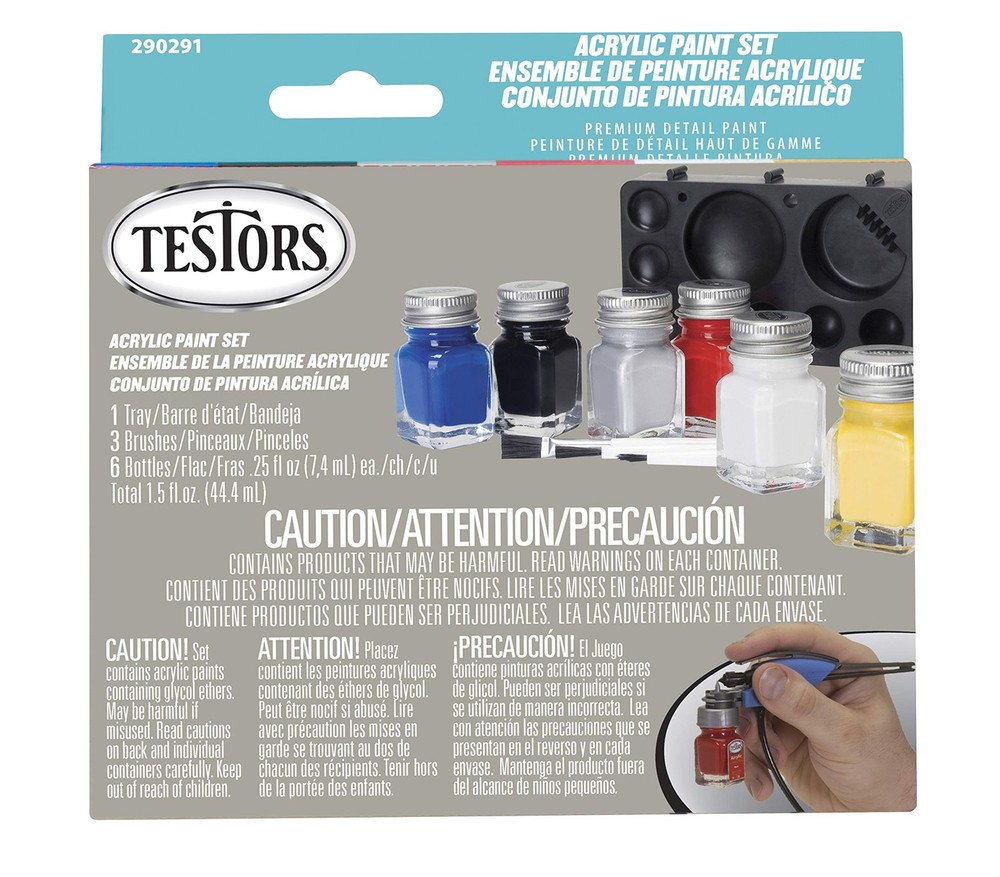 Testors Acrylic Paint Set Primary Colors for Crafting and DIY Projects