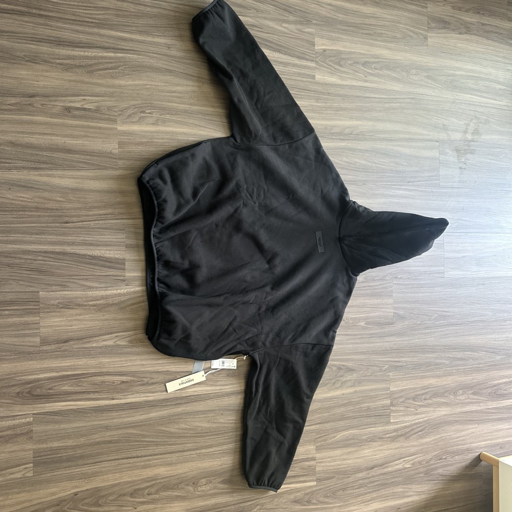 Fear of God Essentials Black Hoodie Men Large Streetwear Sweatshirt NWT