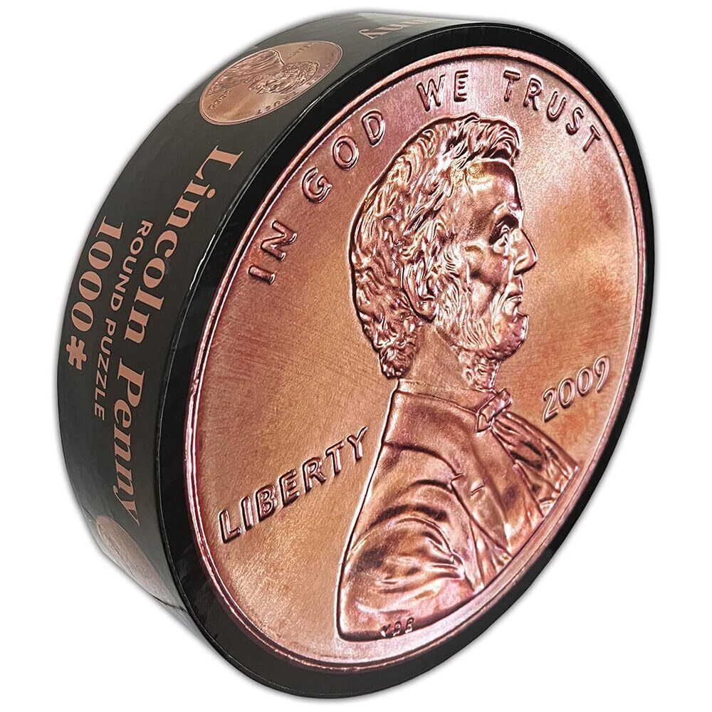 Lincoln Penny Round 1000 Piece Educational Jigsaw Puzzle