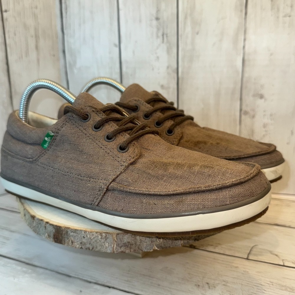 Sanuk Men's TKO Brindle Brown Low Top Lace-Up Sneakers Size 8