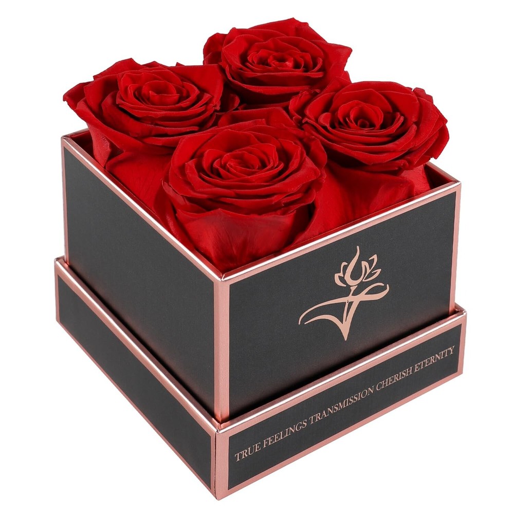 Valentines Day Gifts for Her, Preserved Flowers Red Roses in A Box - Rose Flo...