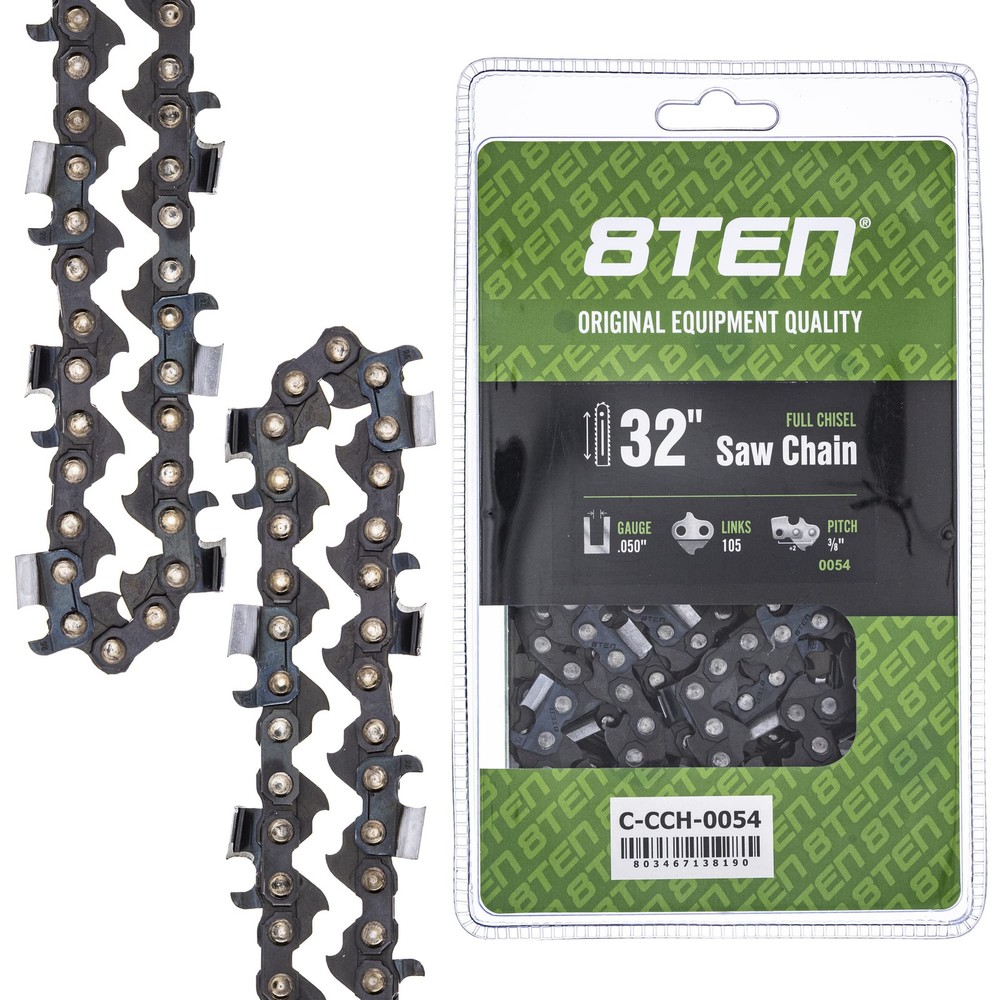 8TEN Full Chisel Chainsaw Chain 32-Inch .050 3/8 105 DL for Husqvarna 372XP