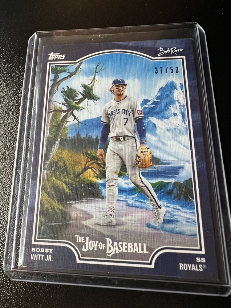 2025 Topps X Bob Ross the Joy of Baseball Bobby Witt Jr. #6 Prussian Blue /50