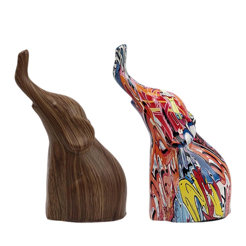 Resin Elephant Sculpture Resin Animal Figurine for Bedroom Hallway Tabletop