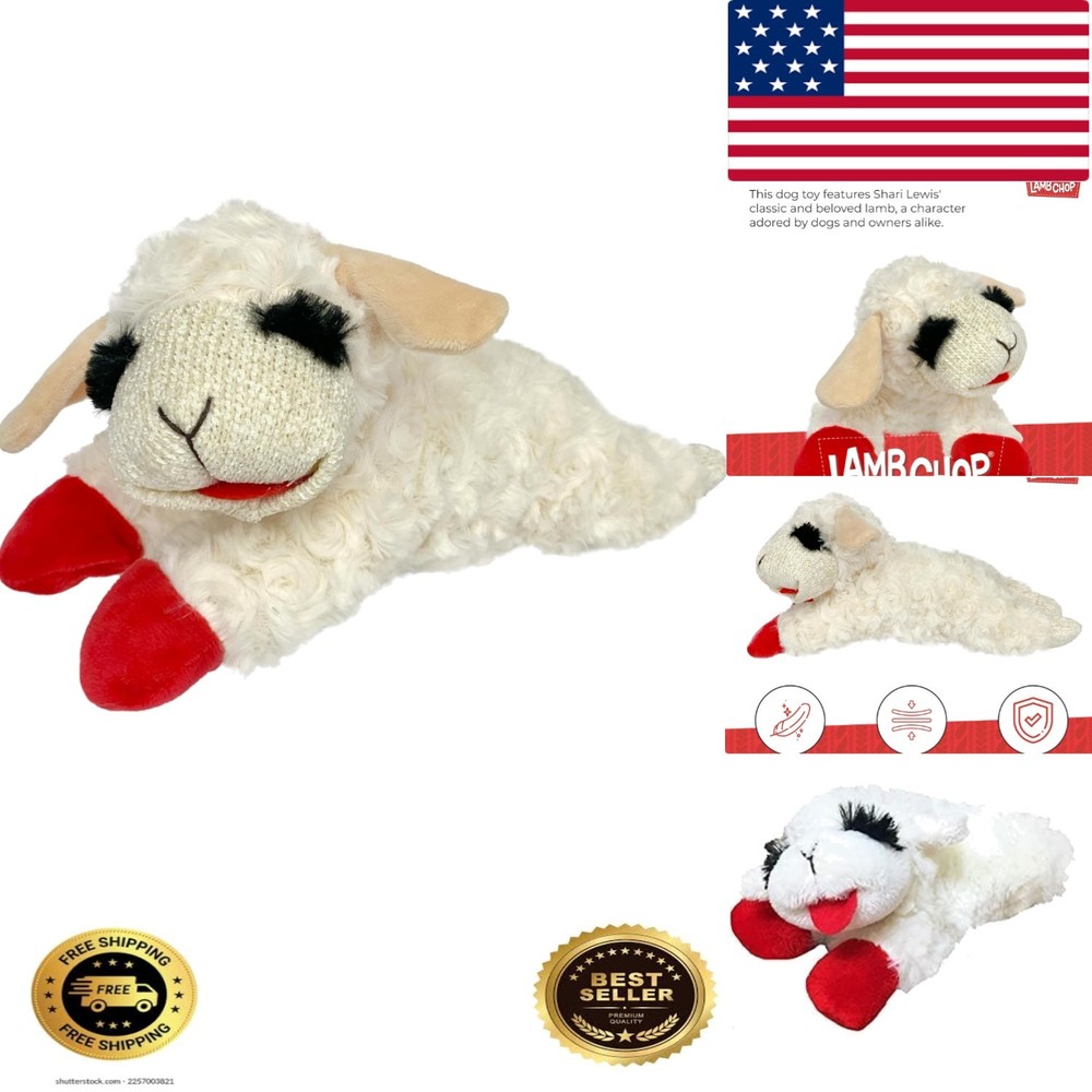 Lamb Chop Dog Plush Toy - Squeaky Toy for Small & Medium Dogs - Extra Soft Pl...