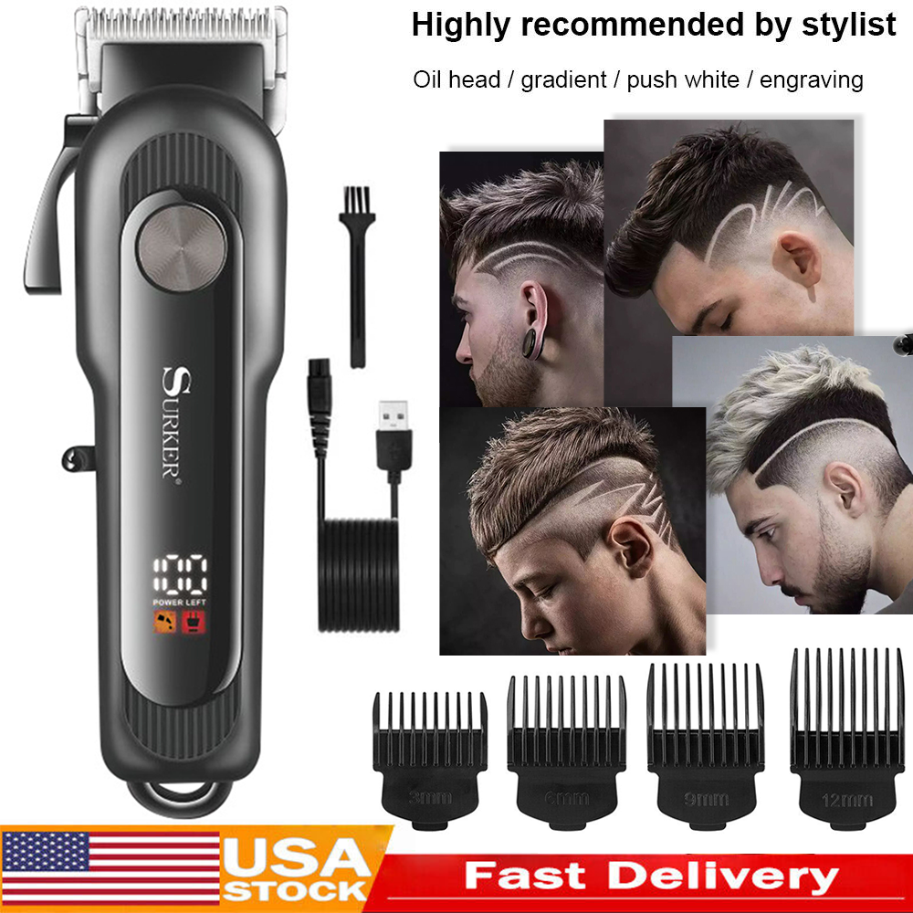 Surker Cordless Zero Gapped Hair Clippers Professional Barber Trimmer Kit