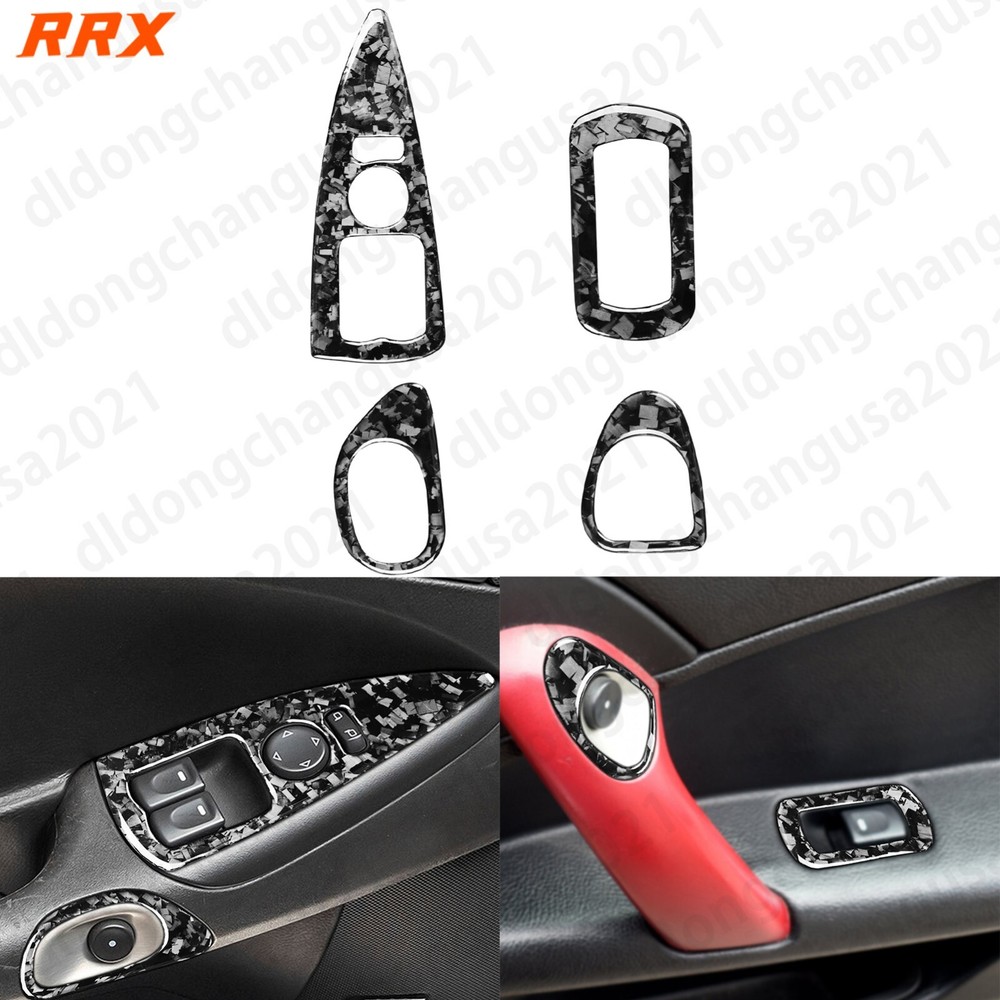 Forged Carbon Fiber Window Lift Switch Panel Cover For Corvette C6 Z06 2005-2013