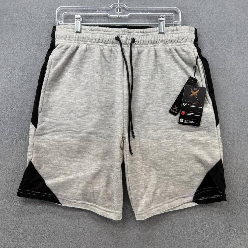 Game Time Sweat Shorts Mens Large Heather Gray Moisture Wicking Flex Fit NWT